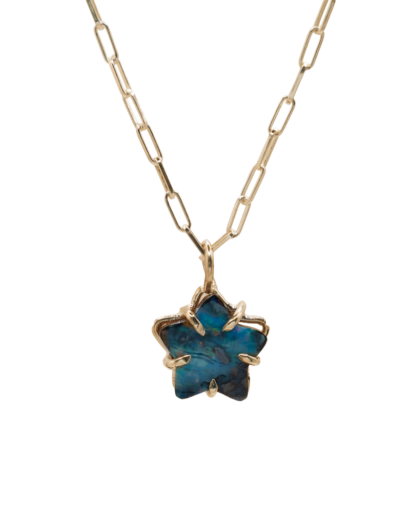 Starlight Opal Necklace - 9K Solid Gold