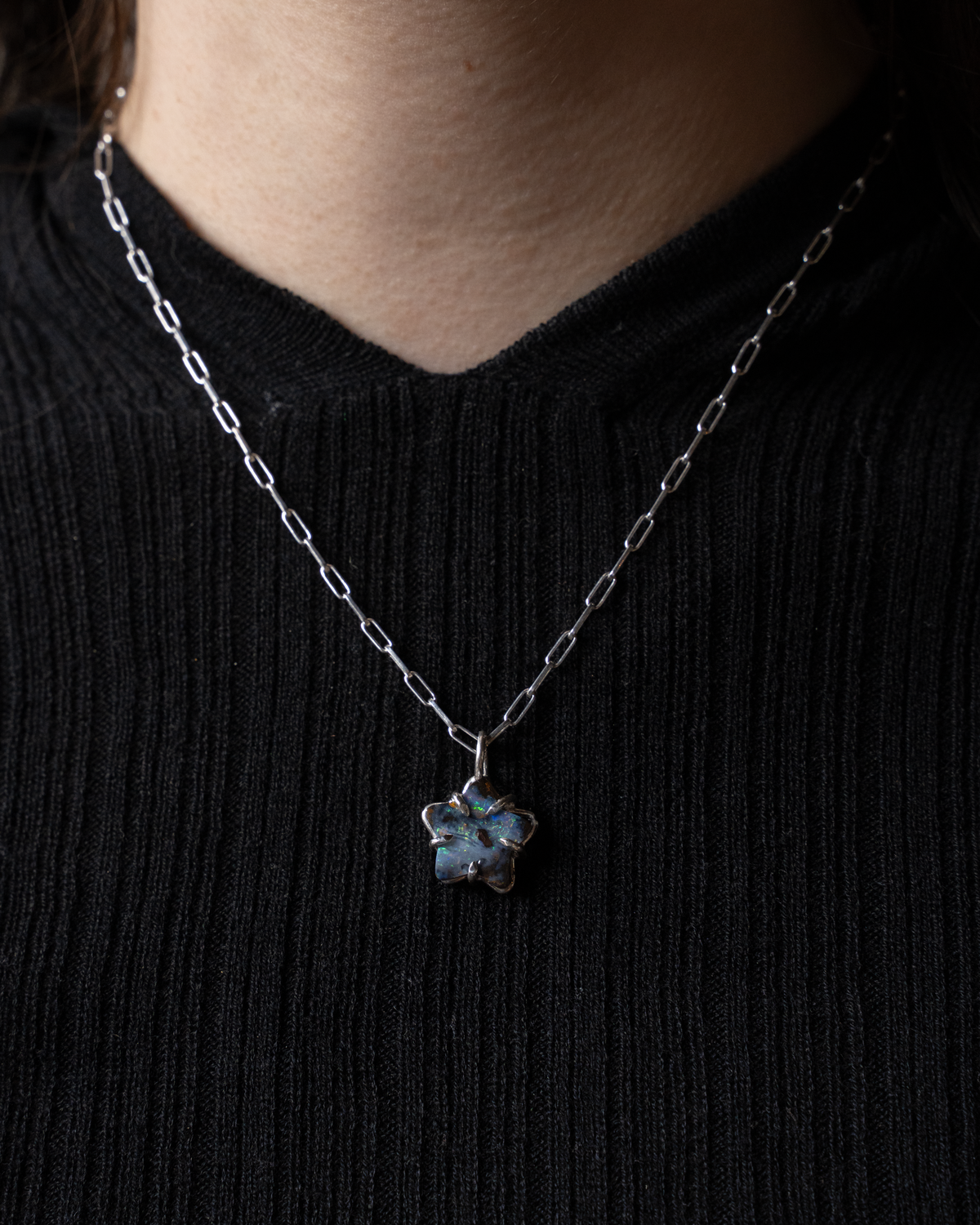 Starlight Opal Necklace - Sterling Silver