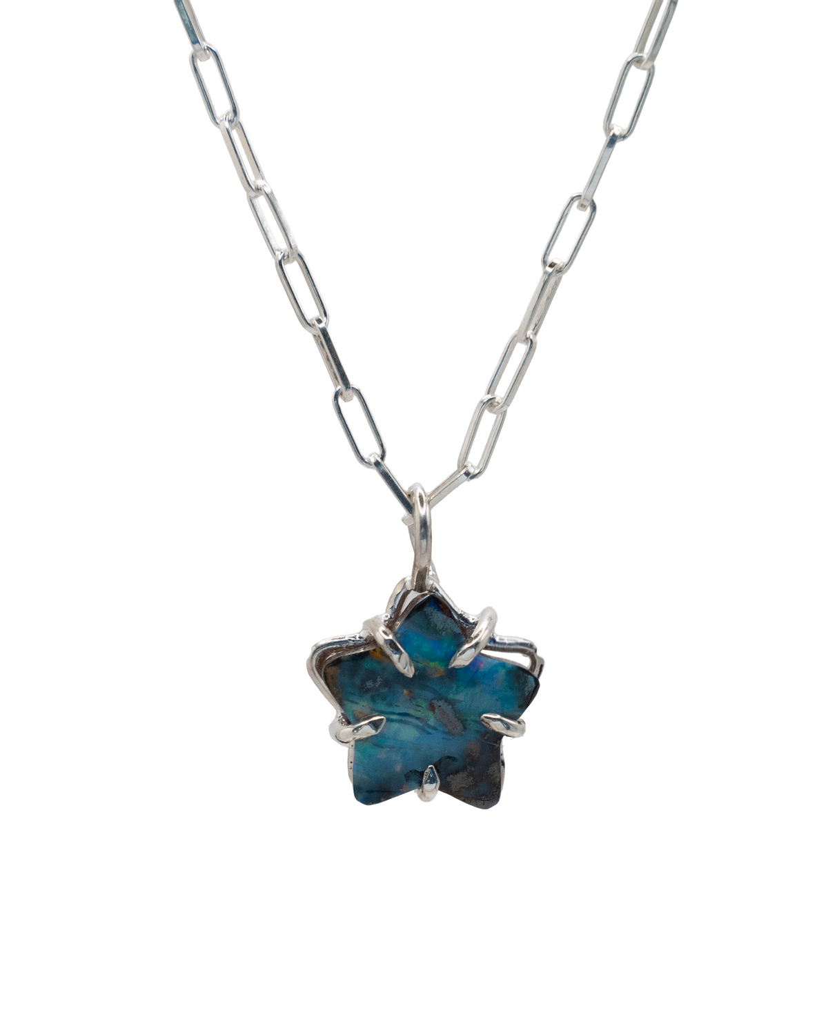 Starlight Opal Necklace - Sterling Silver
