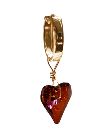 Swarovski Wild At Heart Huggie Earring - Solid 9K Gold