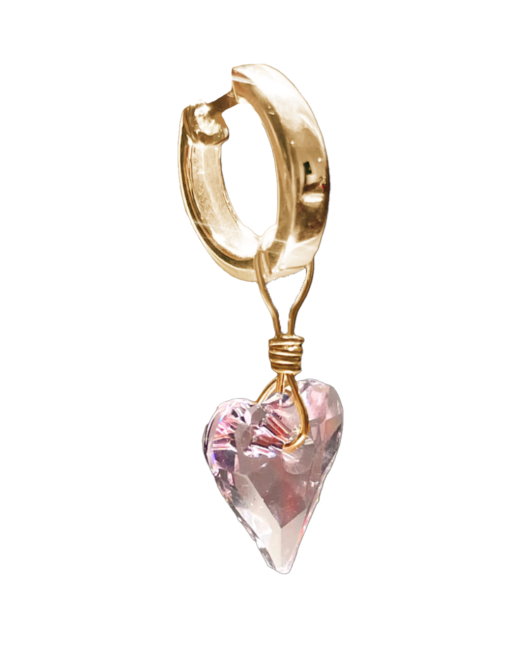 Swarovski Wild At Heart Huggie Earring - Solid 9K Gold