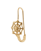 Spider Web Safety Pin Earring - Solid 9k Gold