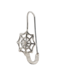 Spider Web Safety Pin Earring - Sterling Silver