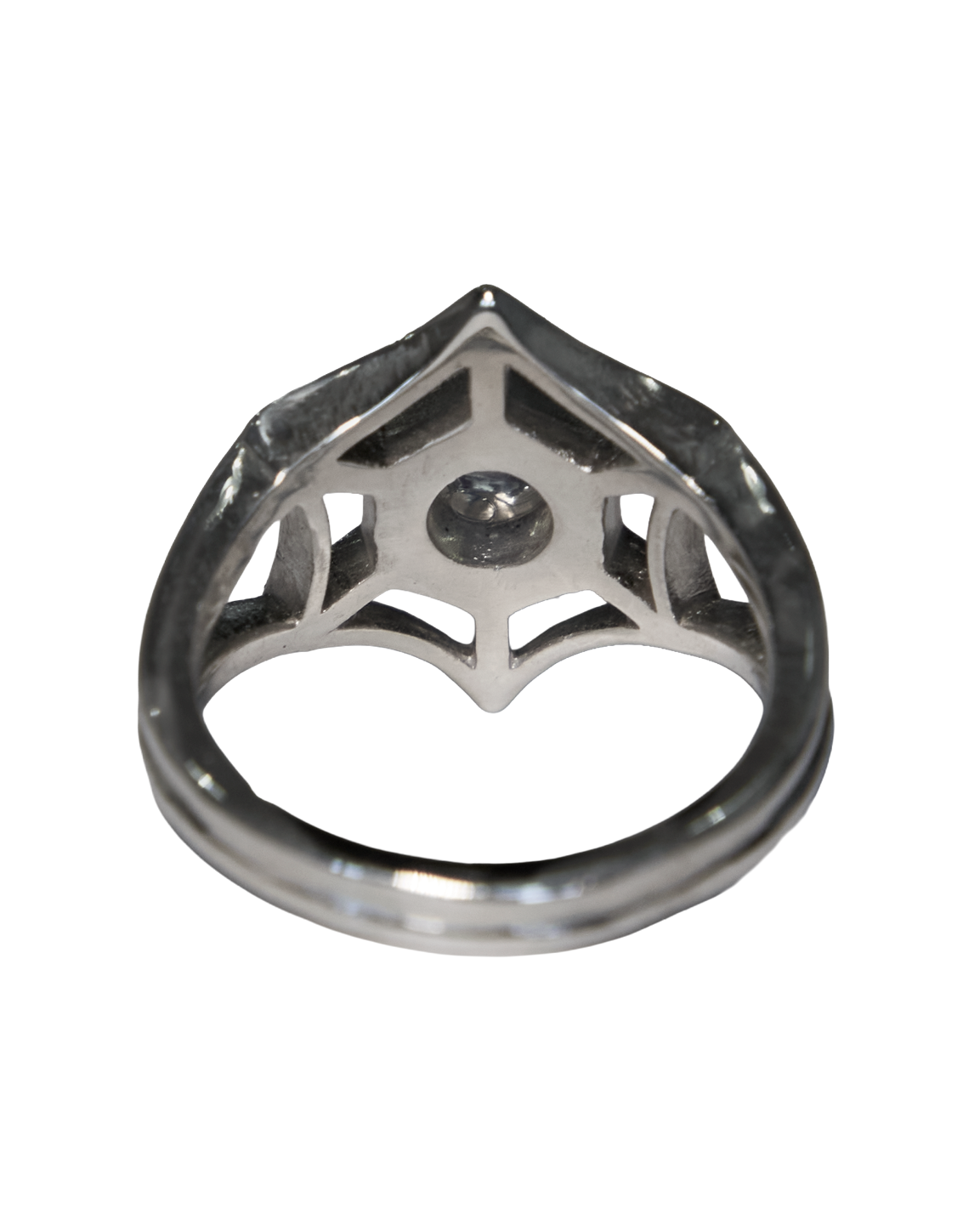 Orb Spiderweb Ring - Solid Sterling Silver