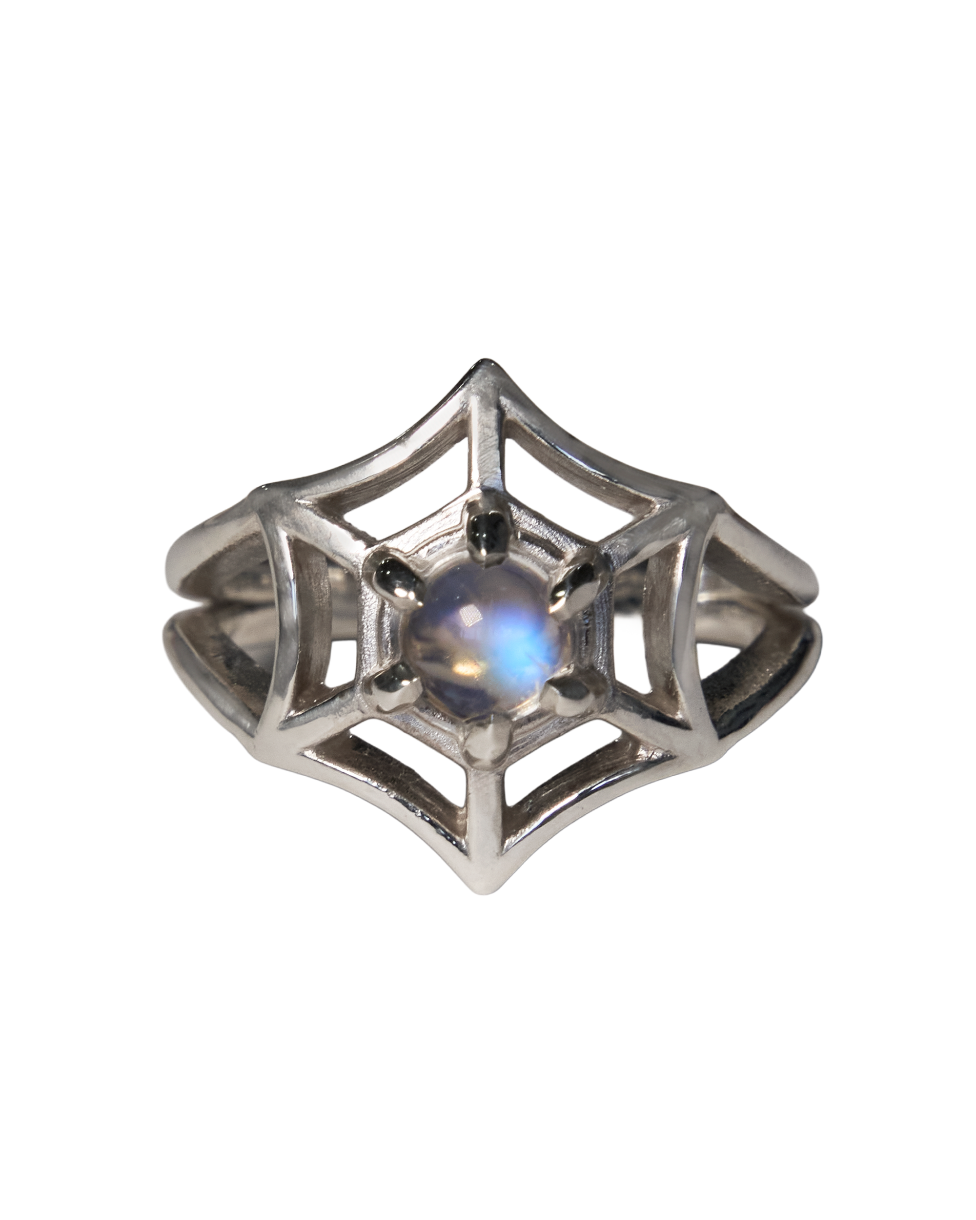 Orb Spiderweb Ring - Solid Sterling Silver