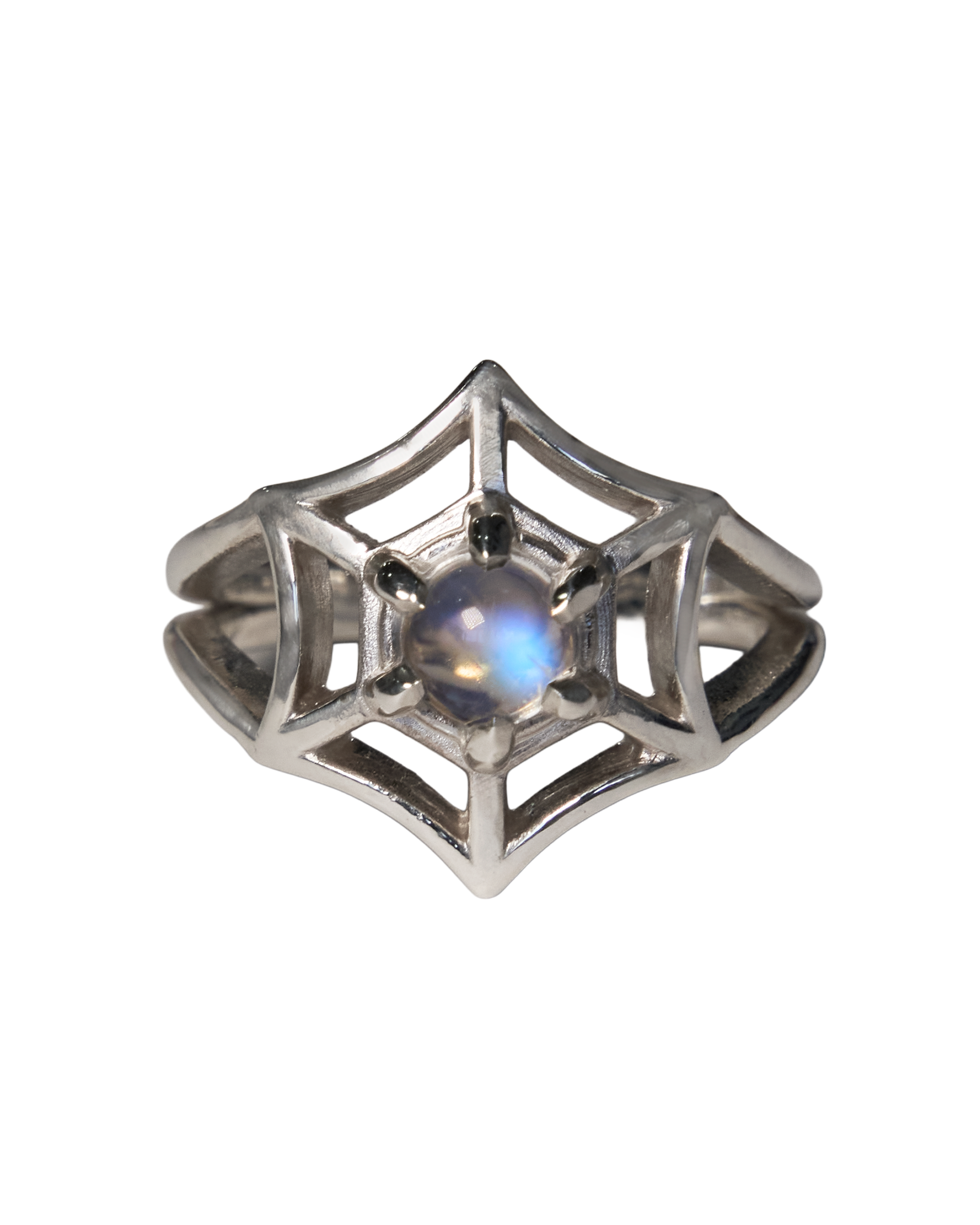 Orb Spiderweb Ring - Solid Sterling Silver