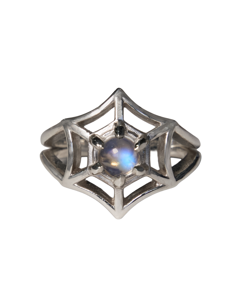 Orb Spiderweb Ring - Solid Sterling Silver