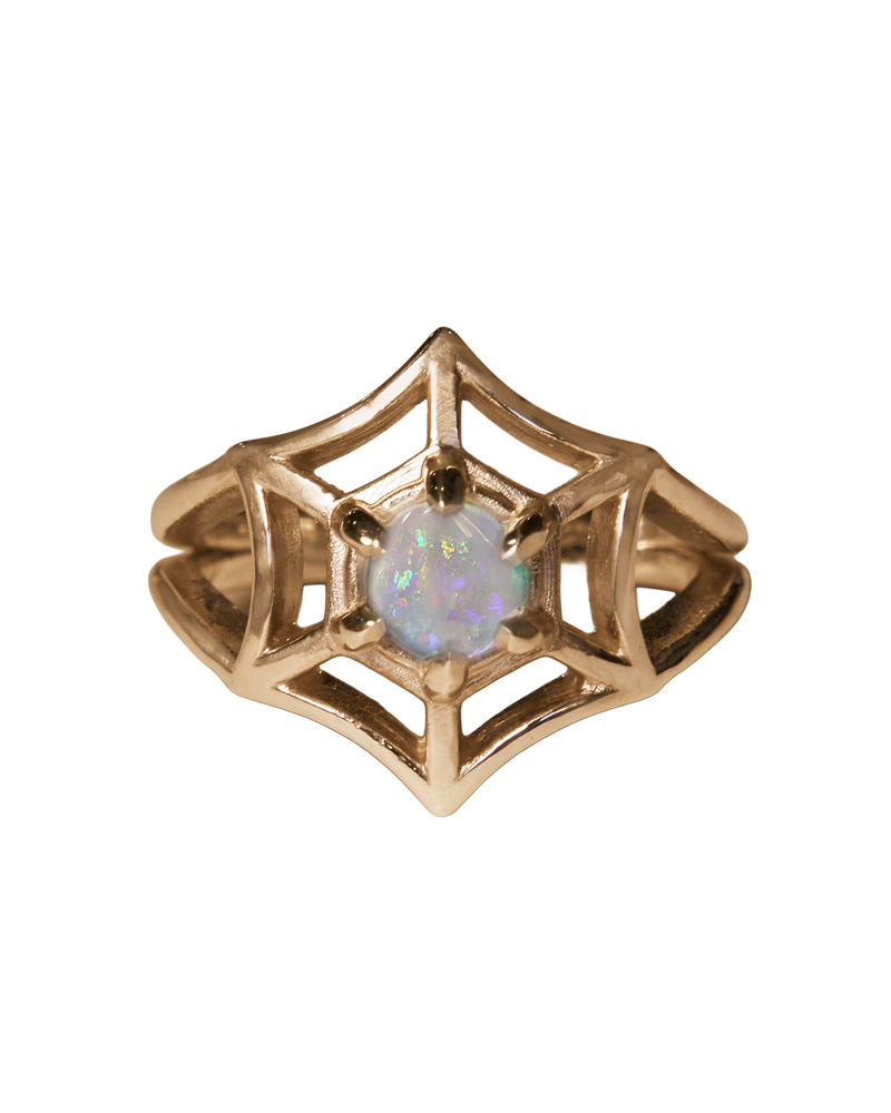 Orb Spiderweb Ring - 9k Solid Gold