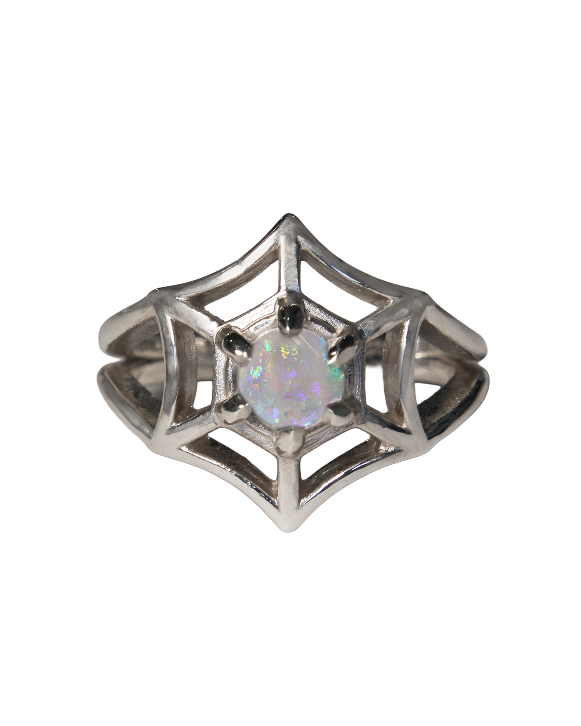 Orb Spiderweb Ring - Solid Sterling Silver
