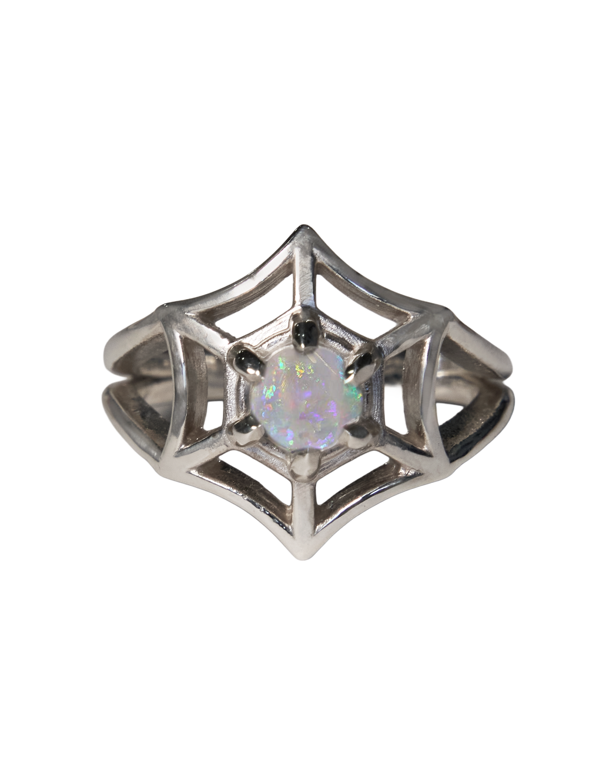 Orb Spiderweb Ring - Solid Sterling Silver