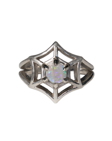 Orb Spiderweb Ring - Solid Sterling Silver
