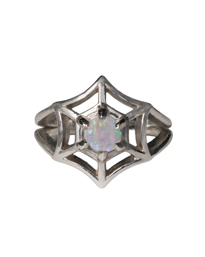 Orb Spiderweb Ring - Solid Sterling Silver