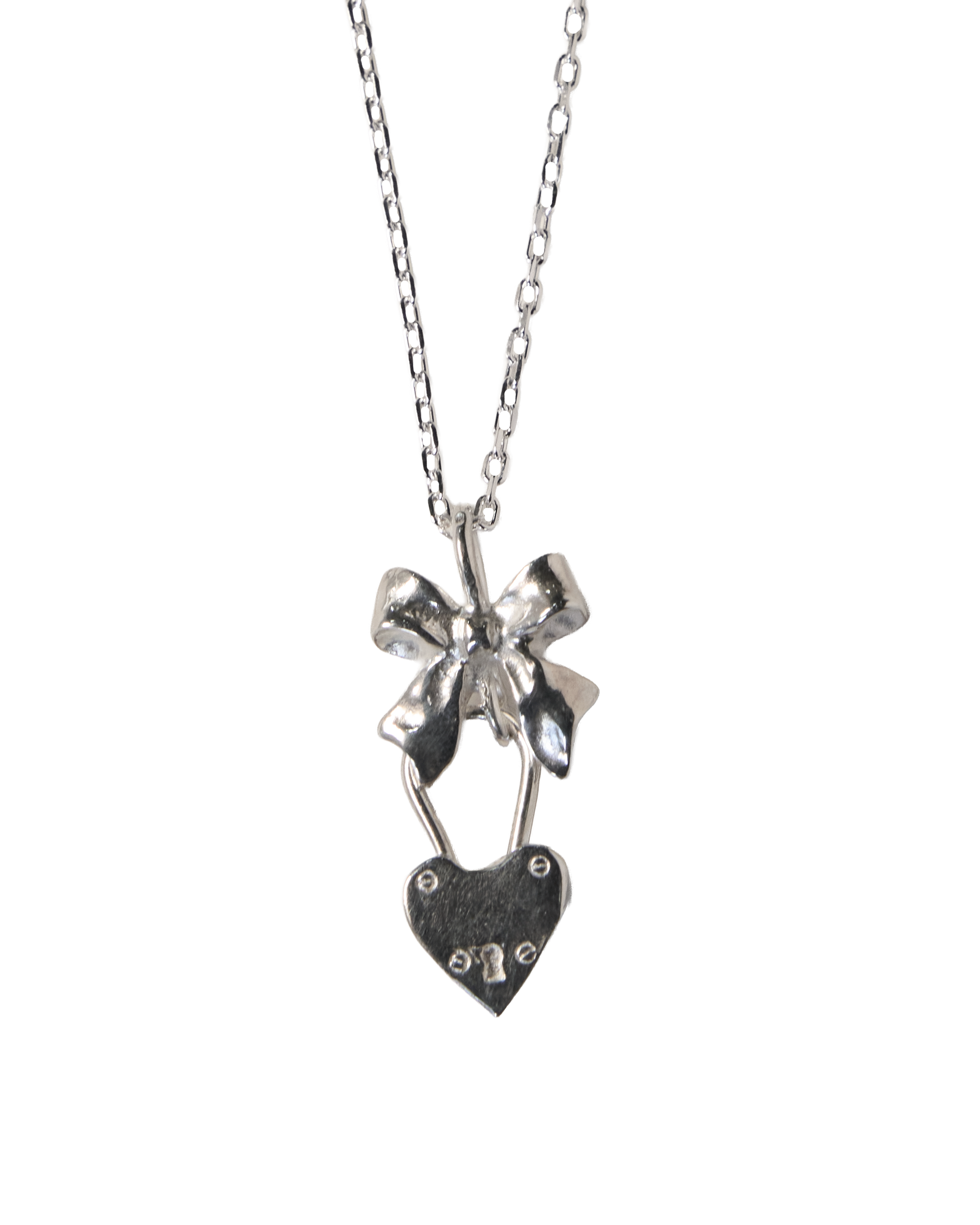 Wrap my Heart in a Bow Necklace - Sterling Silver
