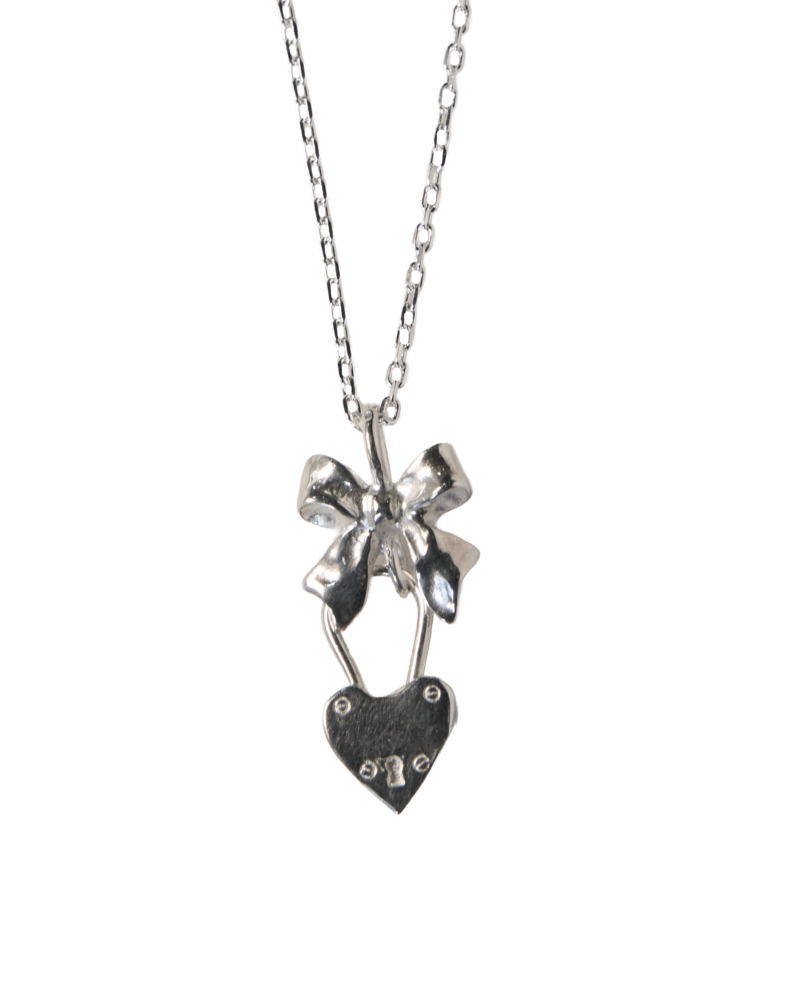 Wrap my Heart in a Bow Necklace - Sterling Silver