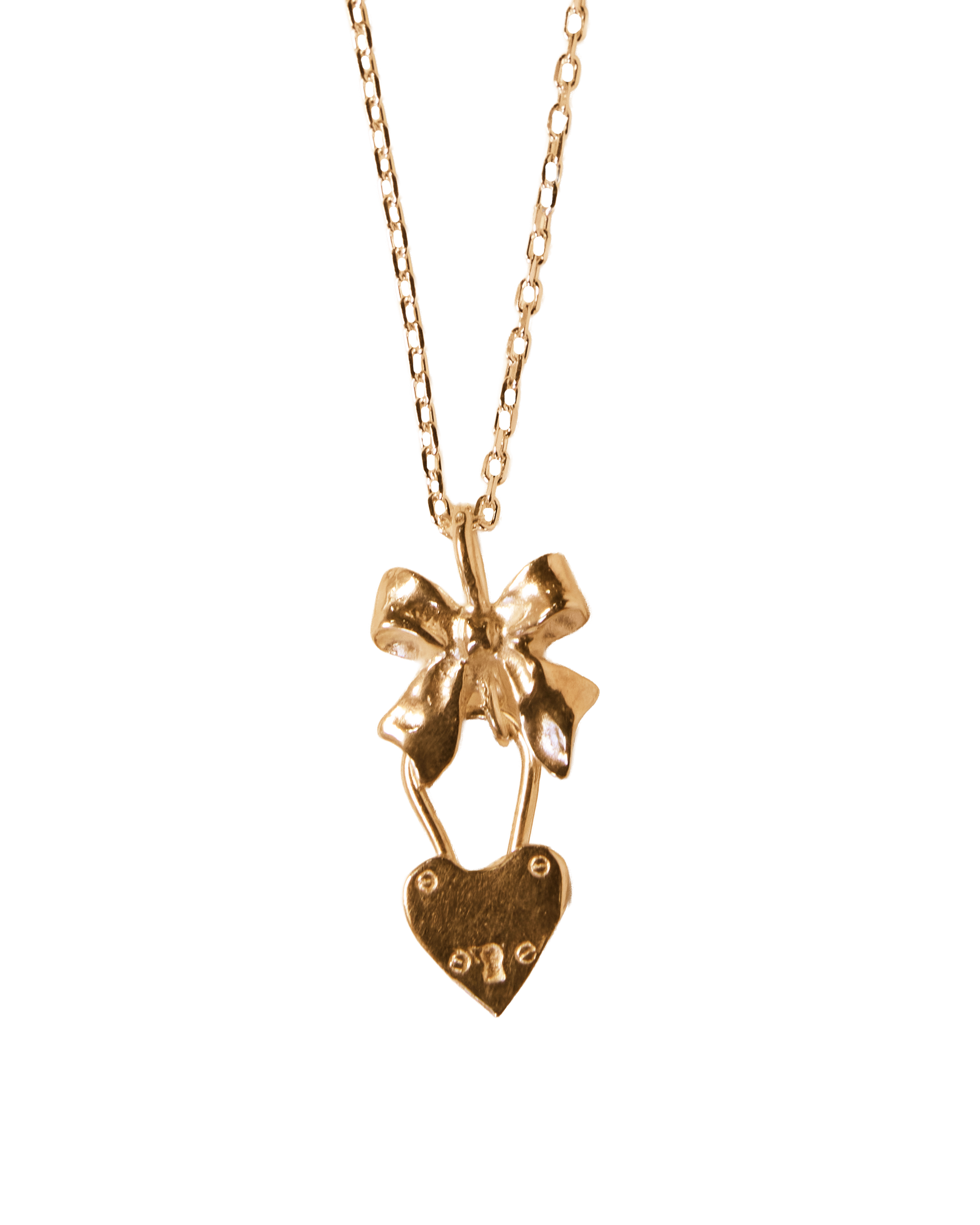 Wrap my Heart in a Bow Necklace - Solid 9K Gold