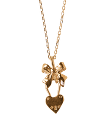 Wrap my Heart in a Bow Necklace - Solid 9K Gold