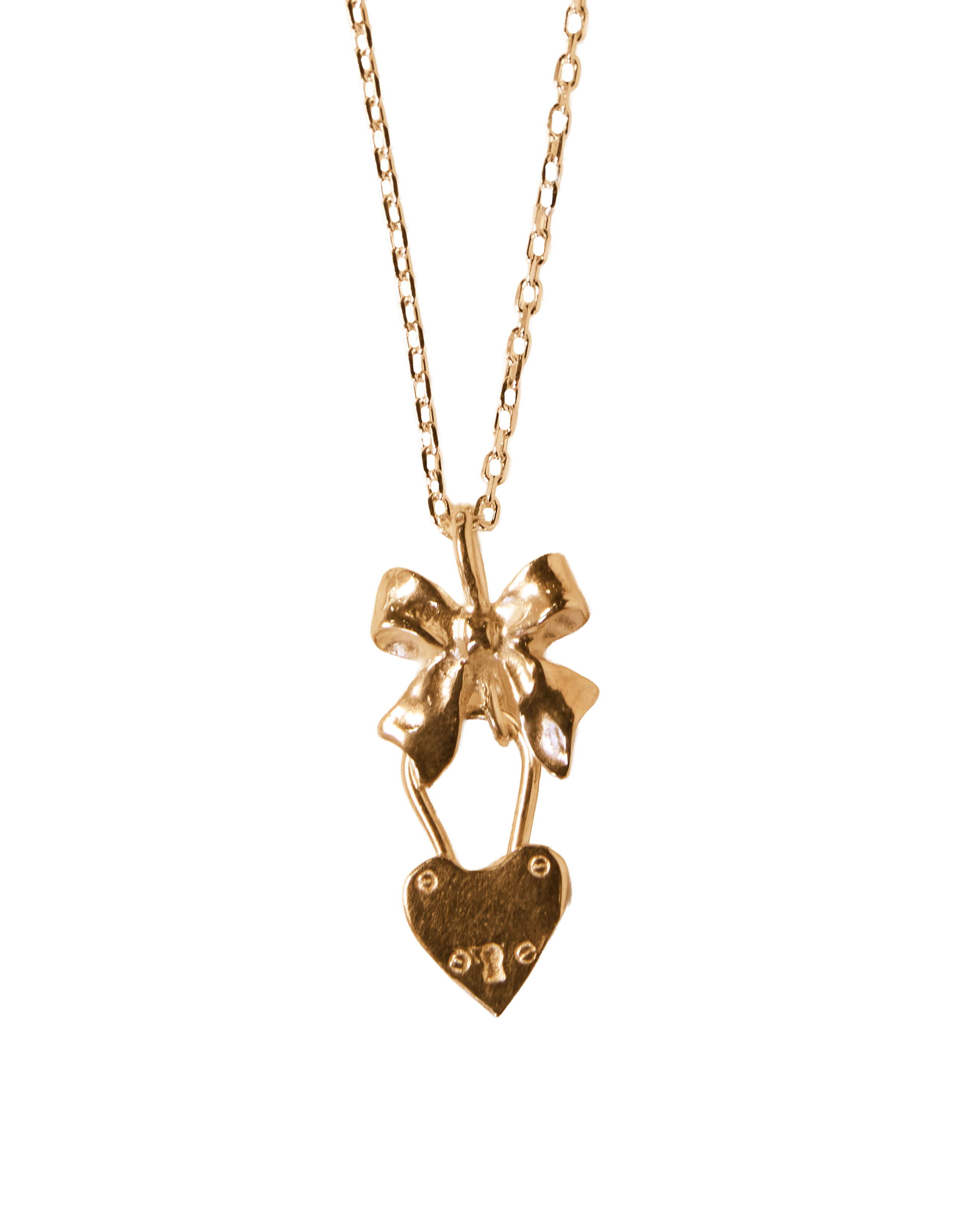Wrap my Heart in a Bow Necklace - Solid 9K Gold