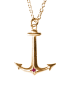 Anchor Birthstone Necklace - Solid 9K Gold