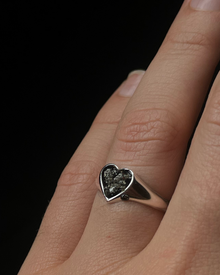 Ashes Bleeding Heart Ring - Sterling Silver