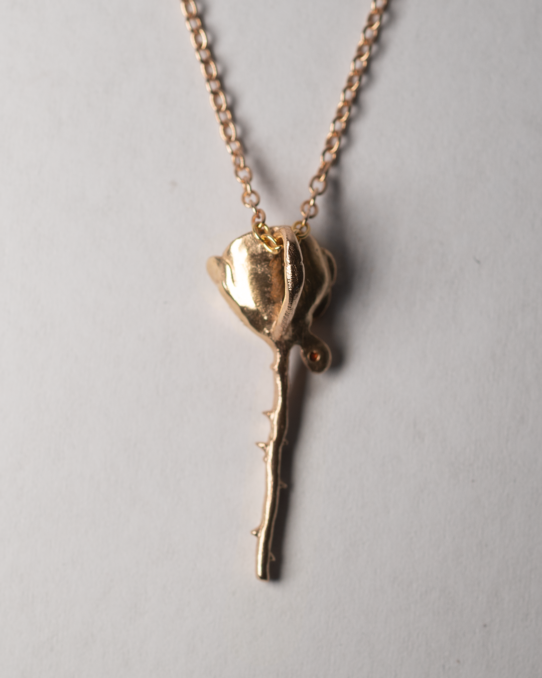 Crying Rose Necklace - Solid 9K Gold