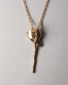 Crying Rose Necklace - Solid 9K Gold