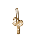 Swan Safety Pin Earring - Solid 9K Gold