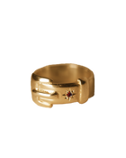 Birthstone Big Buckle Ring - Solid 9K Gold