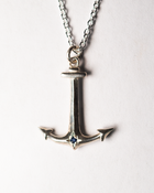 Anchor Birthstone Necklace - Solid 9K Gold