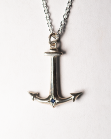Anchor Birthstone Necklace - Solid 9K Gold