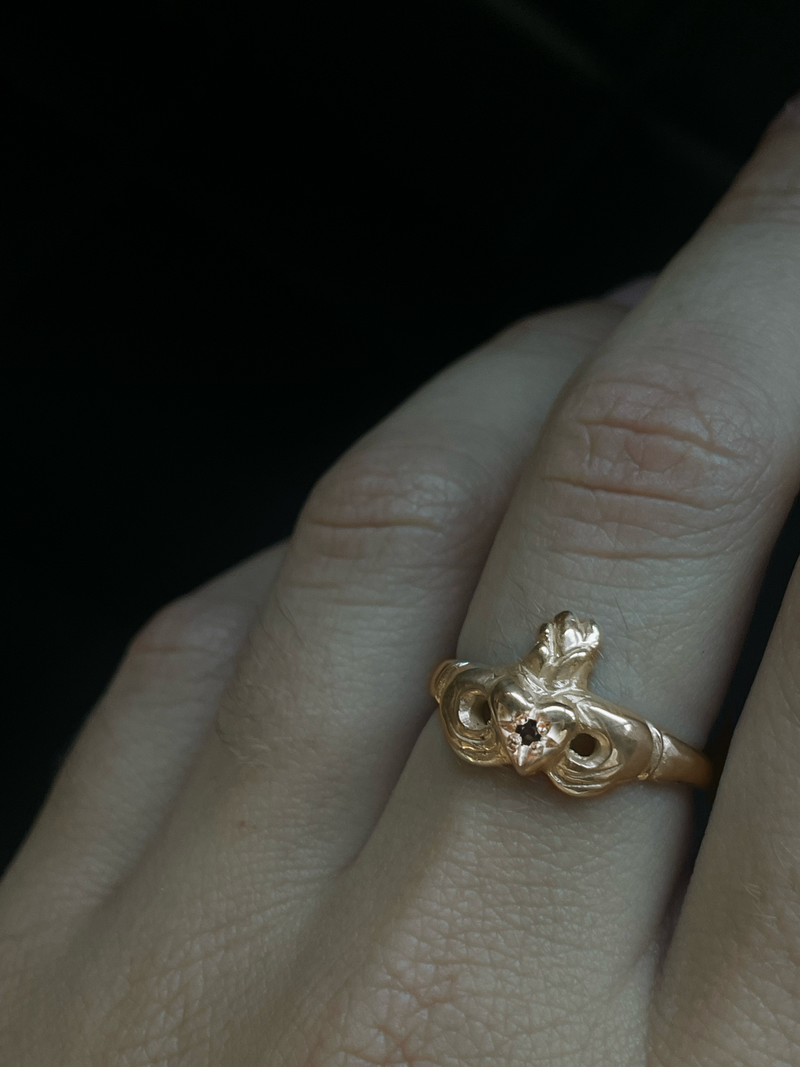 Hold My Heart Birthstone Claddagh Ring - Solid 9K Gold
