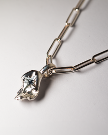 Birthstone Hand of Fate Necklace - Sterling Silver