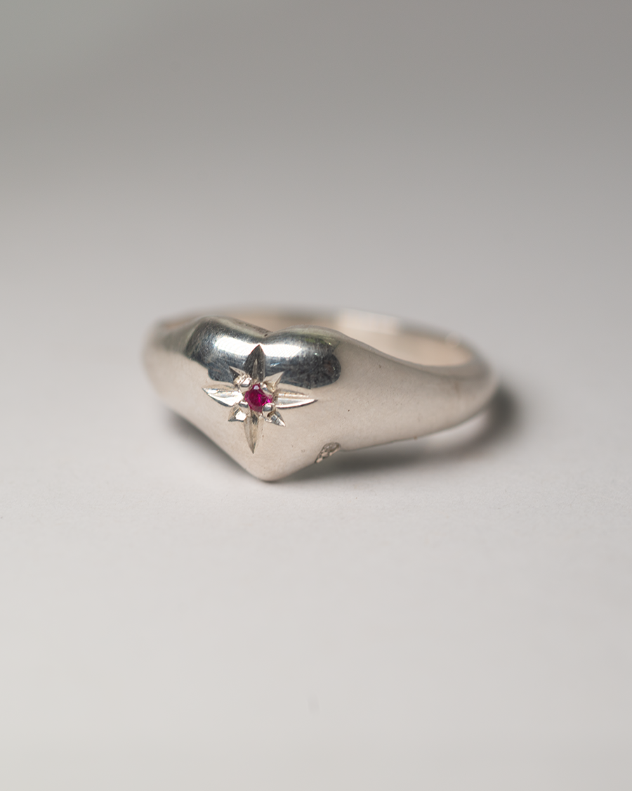 Love Drop Birthstone Ring - Sterling Silver