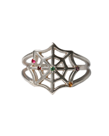 Birthstone Spiderweb Ring - Sterling Silver