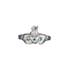 Hold My Heart Birthstone Claddagh Ring - Sterling Silver
