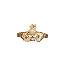 Hold My Heart Birthstone Claddagh Ring - Solid 9K Gold