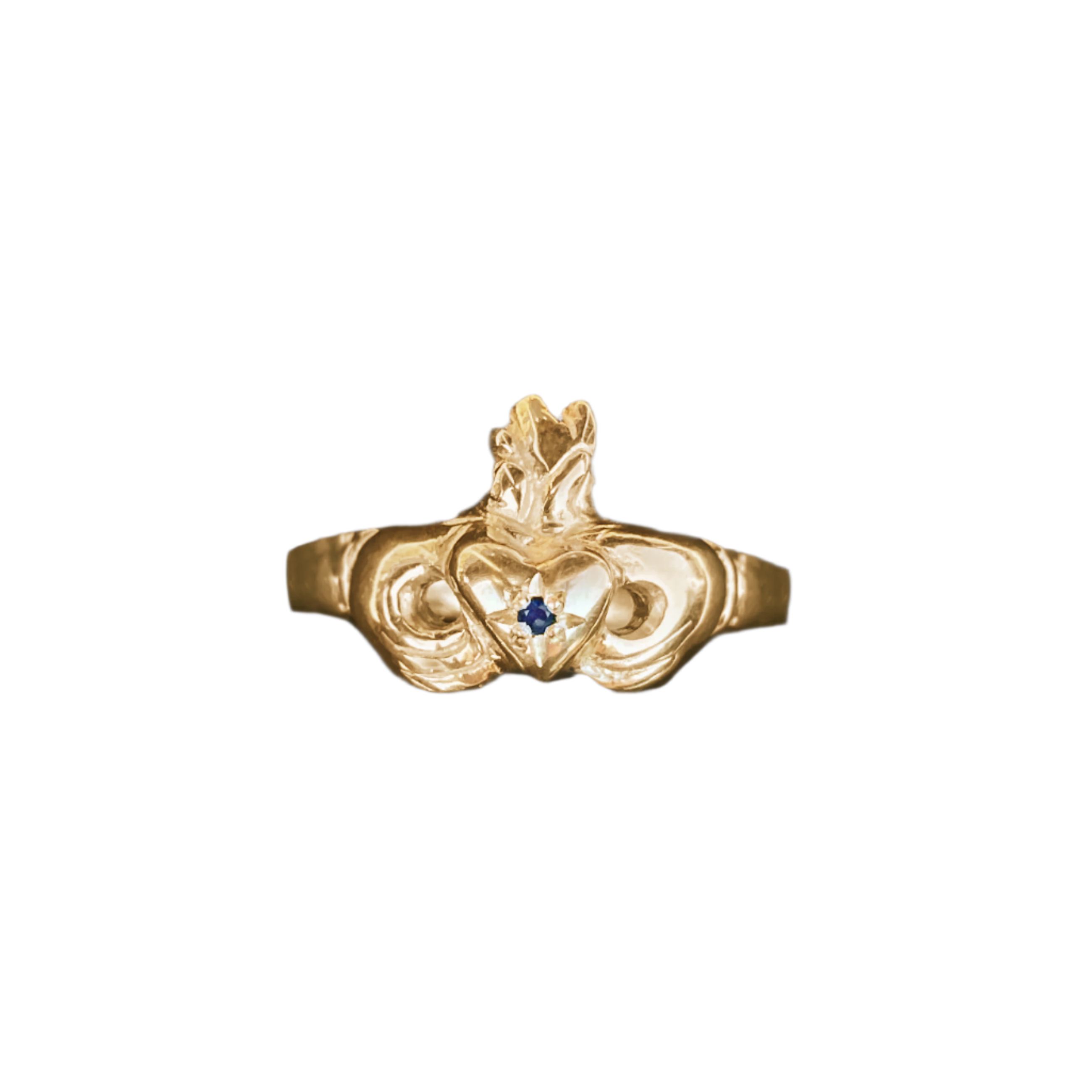 Hold My Heart Birthstone Claddagh Ring - Solid 9K Gold