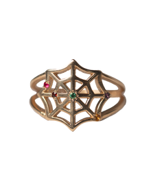 Birthstone Spiderweb Ring - 9K Solid Gold