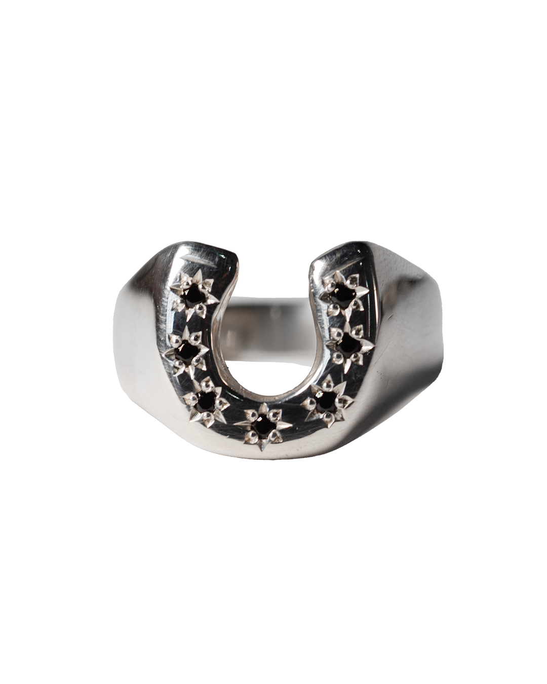 Lucky 7 Horseshoe Signet - Sterling Silver