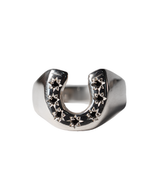 Lucky 7 Horseshoe Signet - Sterling Silver