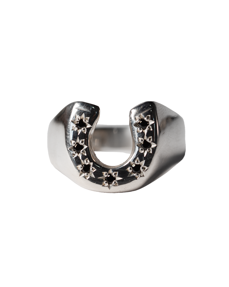 Lucky 7 Horseshoe Signet - Sterling Silver