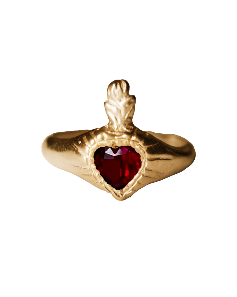 Mini Burn My Heart Signet - Solid 9K Gold
