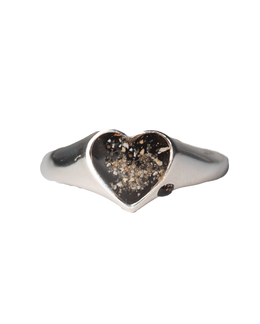Ashes Bleeding Heart Ring - Sterling Silver