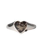 Ashes Bleeding Heart Ring - Sterling Silver