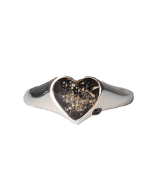 Ashes Bleeding Heart Ring - Sterling Silver