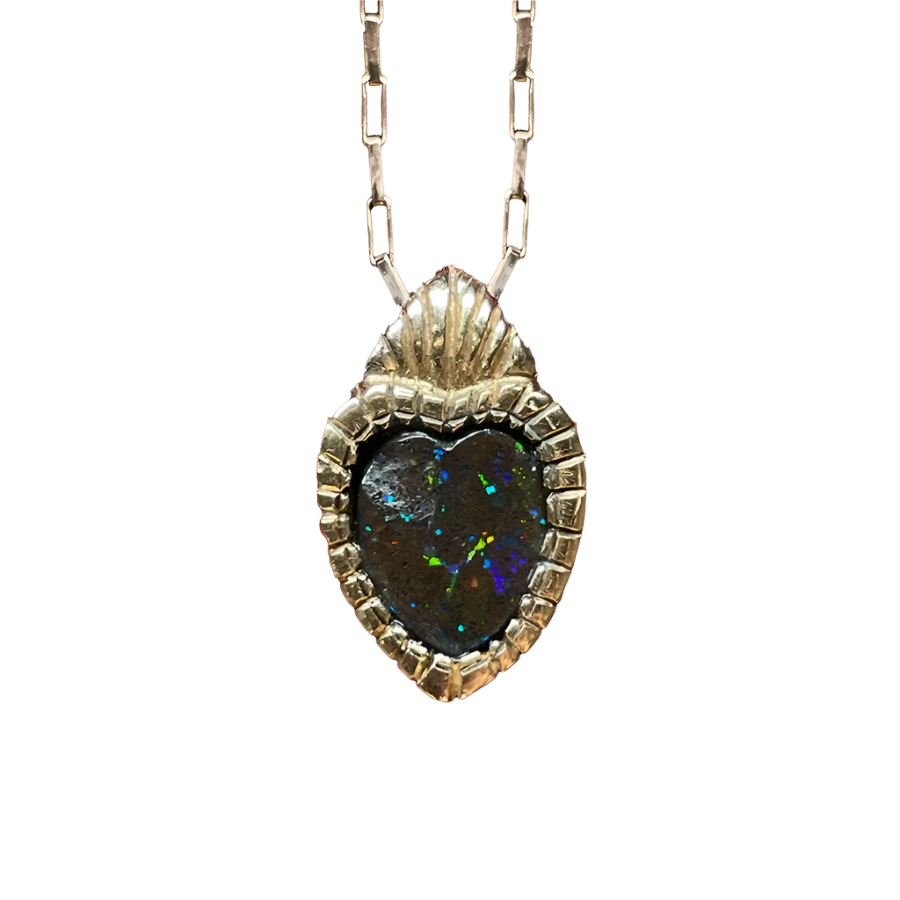 Heart on Fire Opal Pendant