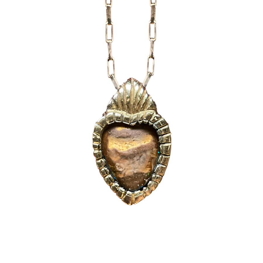 Heart on Fire Opal Pendant