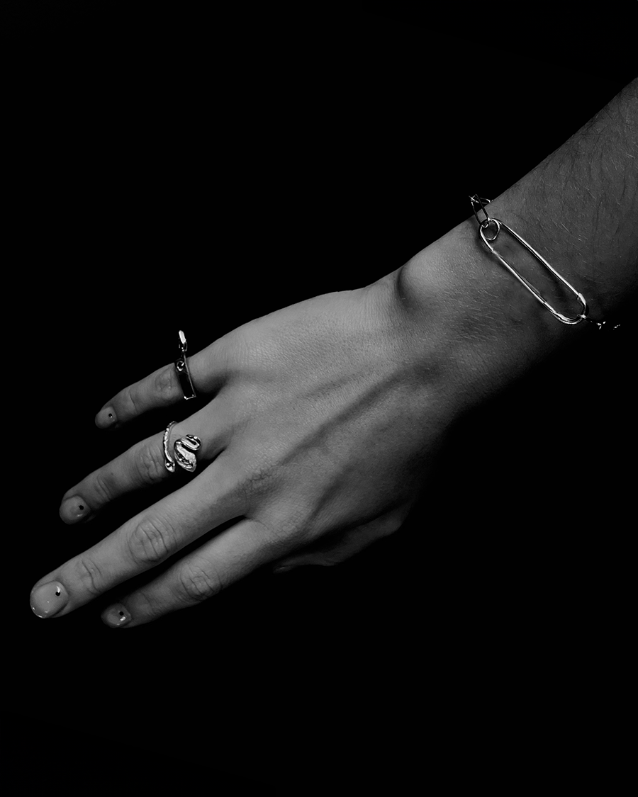 Safety Pin Bracelet- Sterling Silver