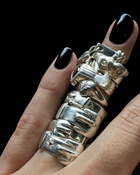 Birthstone Big Buckle Ring - Sterling Silver