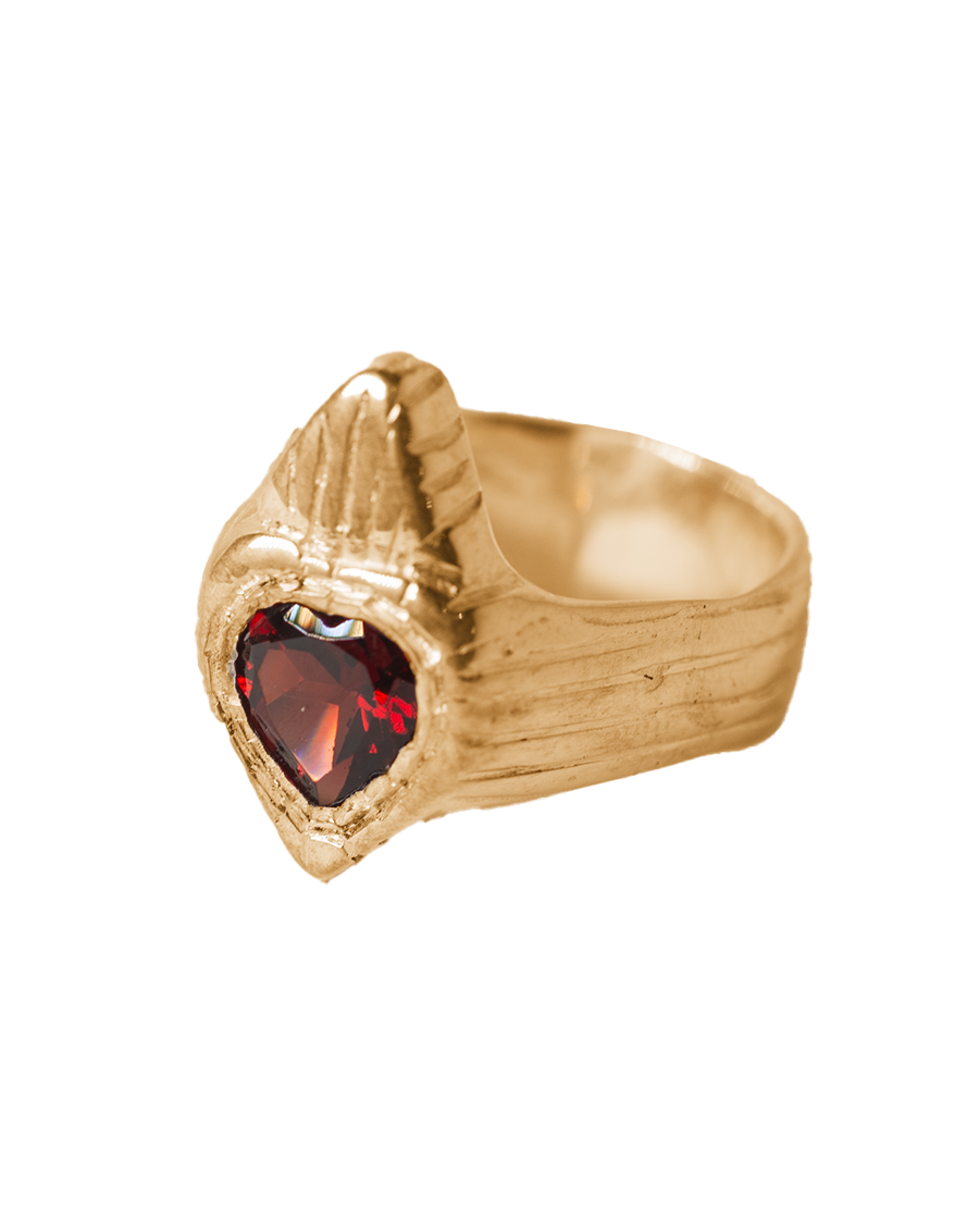 Burn My Heart Signet - Solid 9K Gold