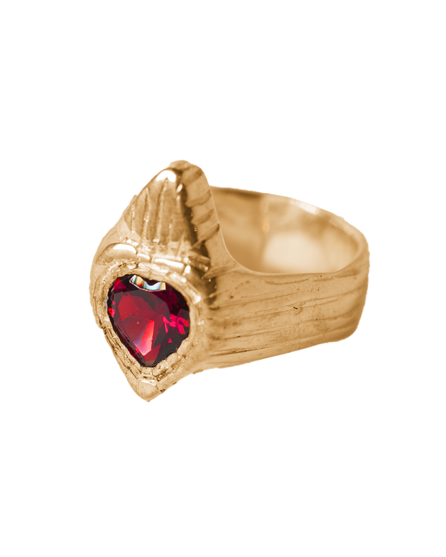 Burn My Heart Signet - Solid 9K Gold